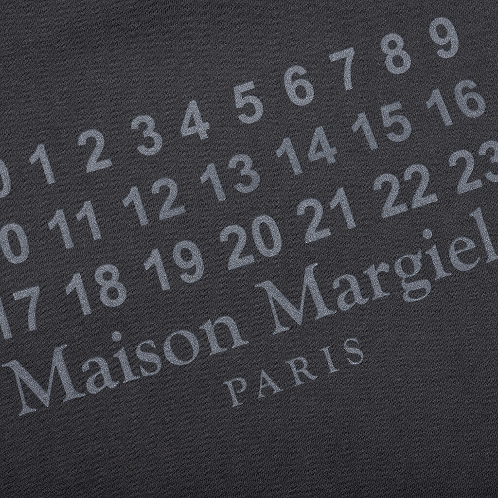 Number Logo Cotton T-Shirt - Washed Black