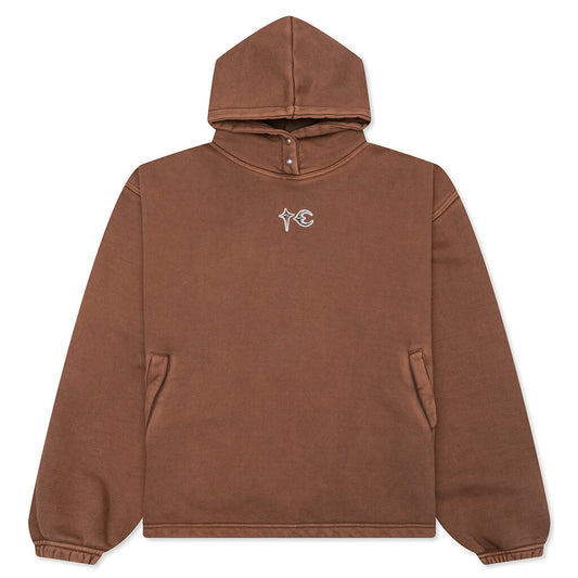 Devil Peace Patch Hoodie - Brown