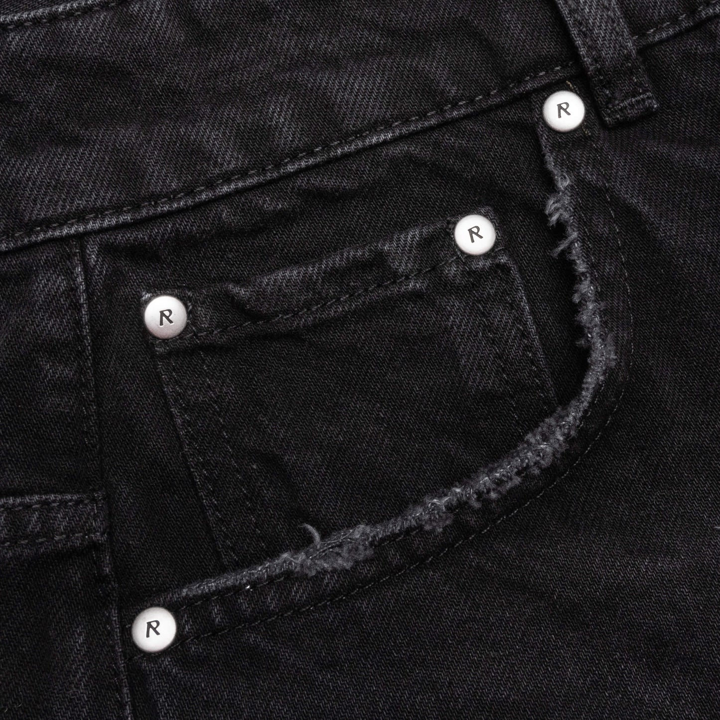 Tailored Denim Shorts - Black