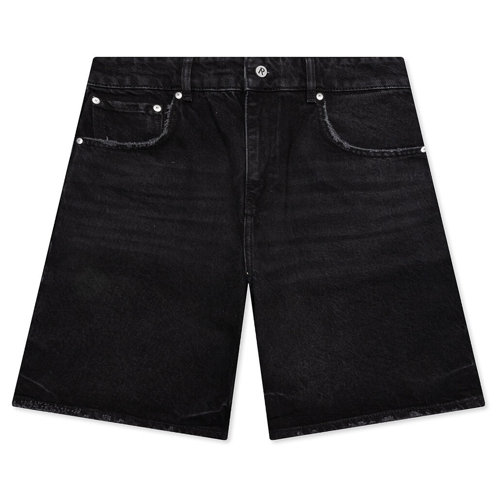 Tailored Denim Shorts - Black
