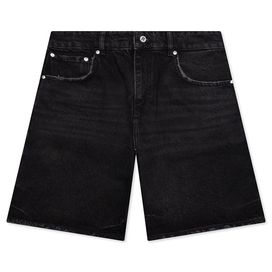 Tailored Denim Shorts - Black