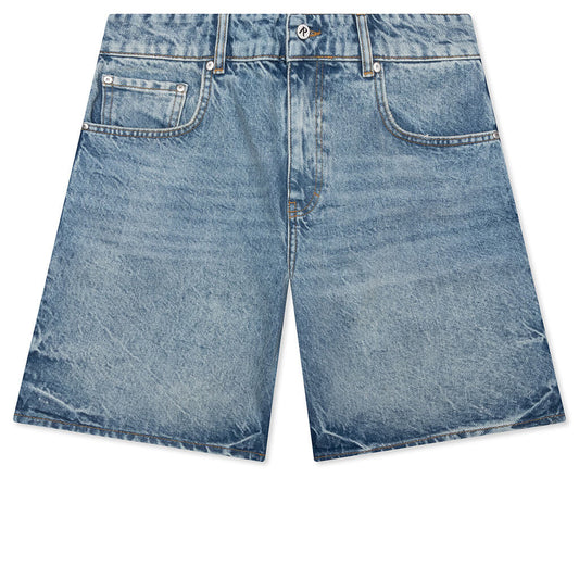 Tailored Denim Shorts - Blue