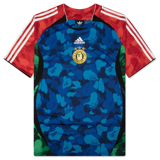 adidas Originals x BAPE Teamgeist Hockey Tee - Blue/Red/Green