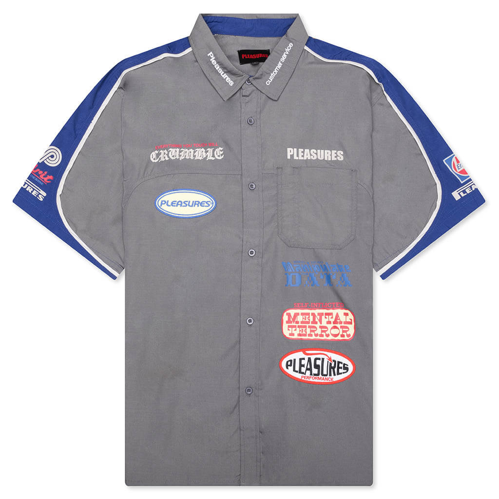 Terror Button Up Shirt - Grey