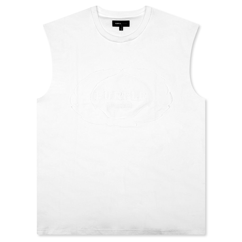 Textured Jersey Sleeveless - White