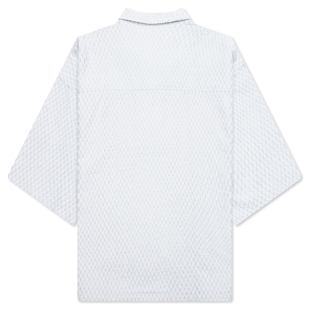 Textured Knit Quarter Zip - Grey