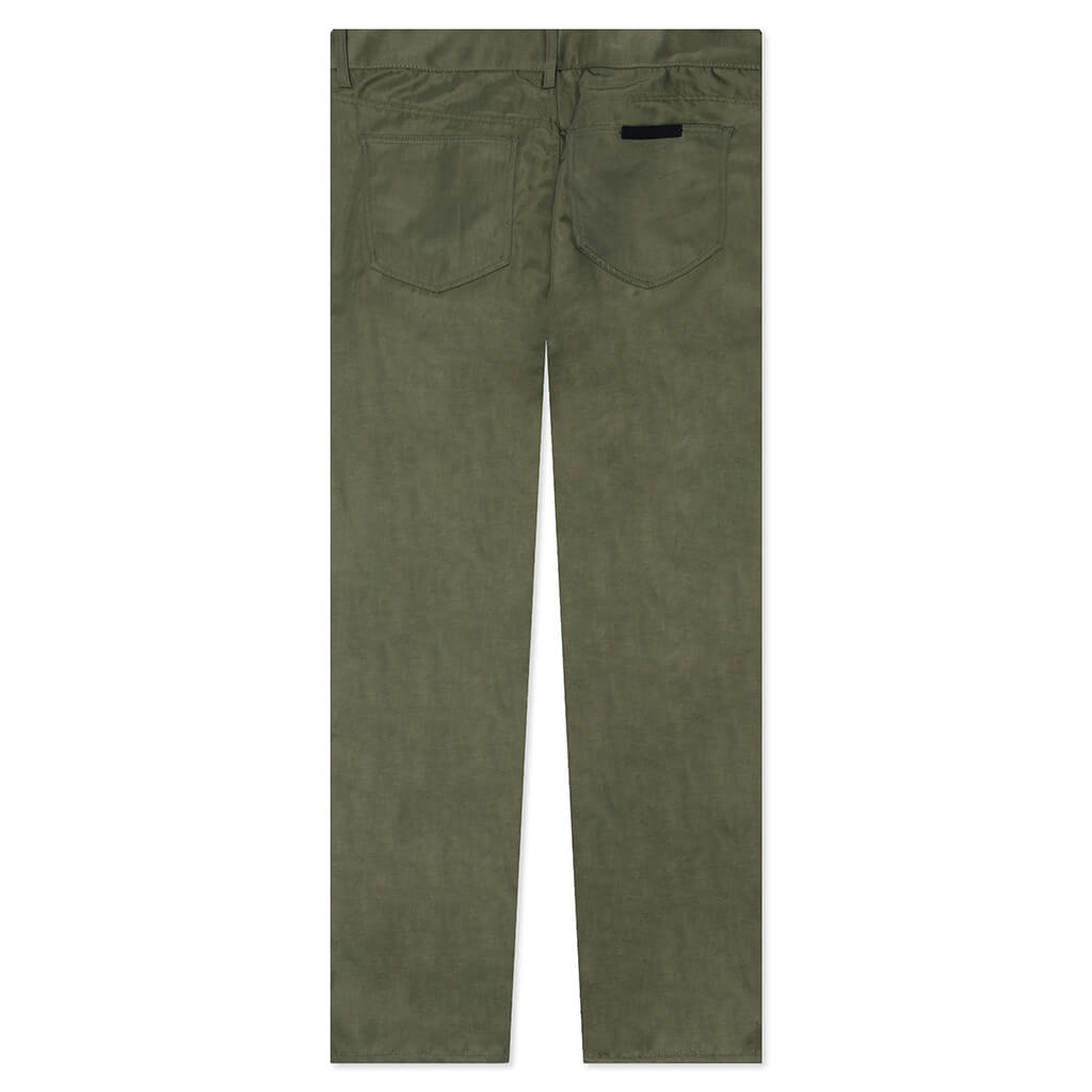 Textured Nylon 5-Pocket Pant - Military