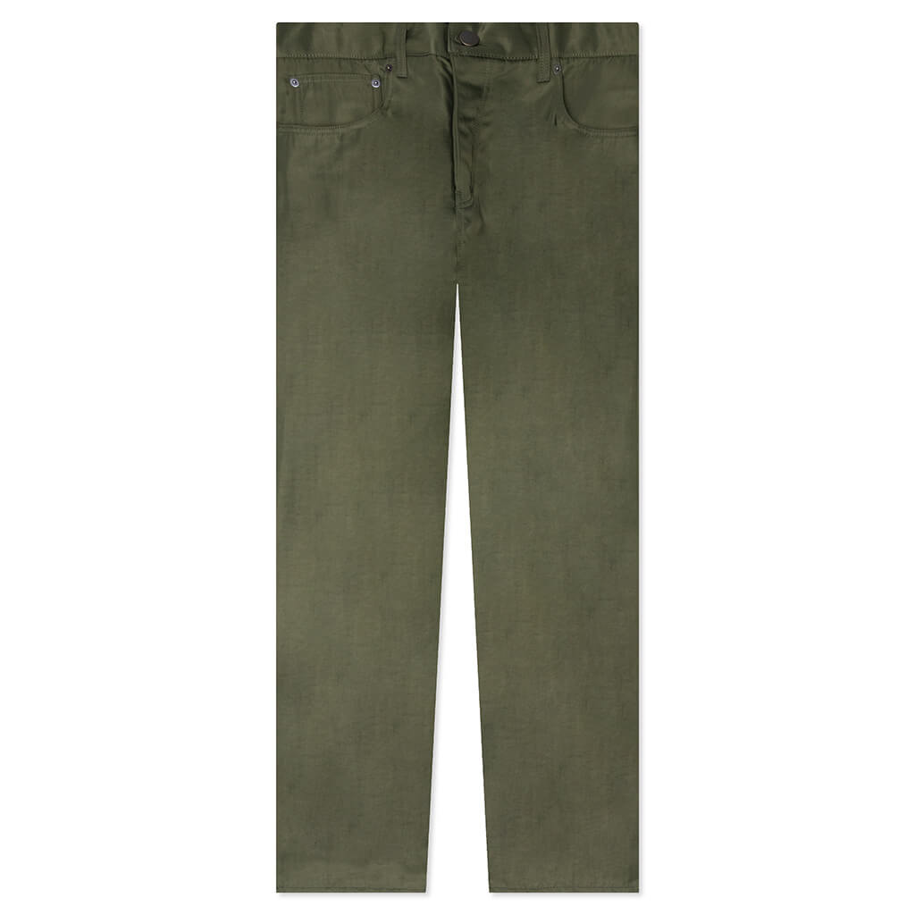 Textured Nylon 5-Pocket Pant - Military