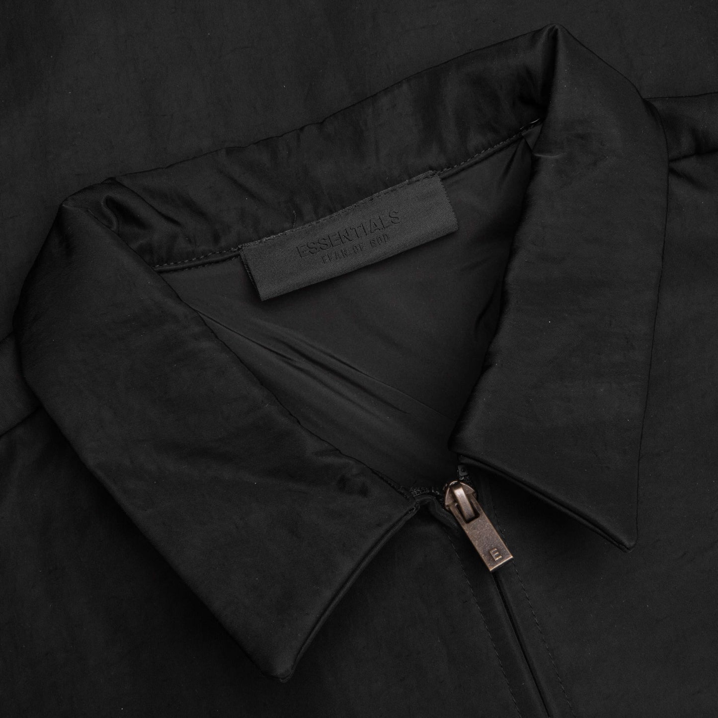 Textured Nylon Trucker Jacket - Black