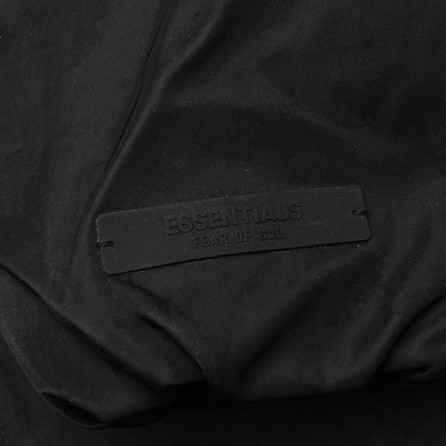 Textured Nylon Trucker Jacket - Black