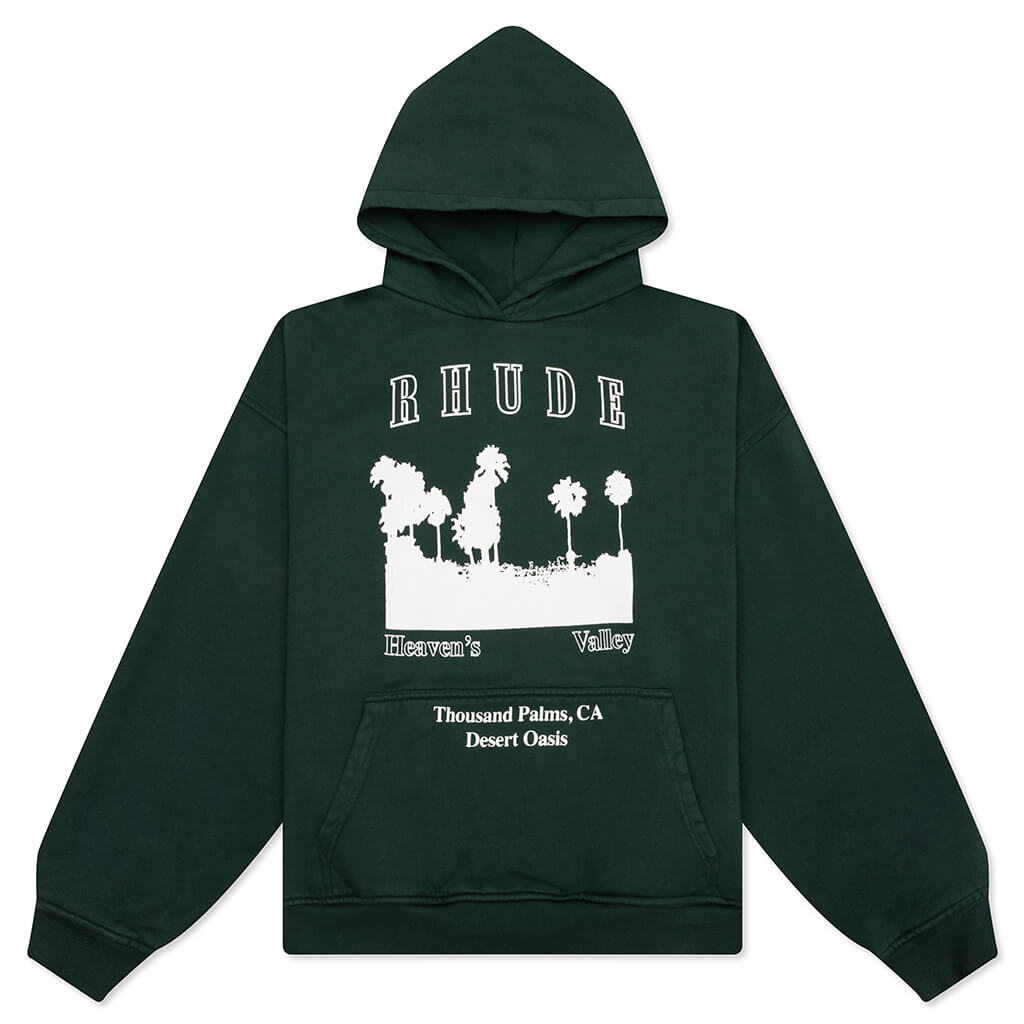 Thousand Palms Hoodie - Vintage Forest Green/White