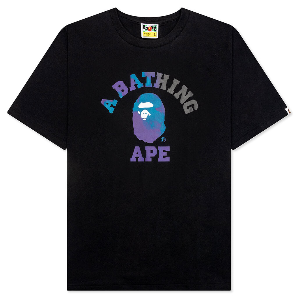 Tie Dye College Tee - Black/Black