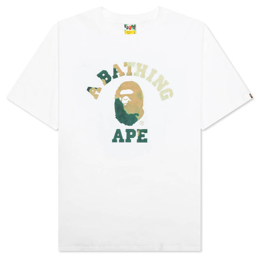 Tie Dye College Tee - White/Beige