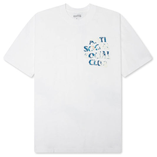 'Tonkatsu' Boro Wave Tee - White