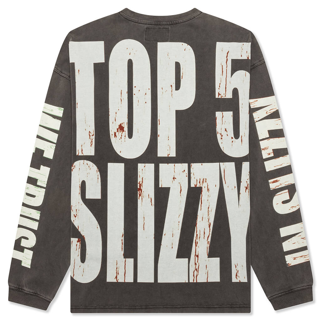 Top 5 Slizzy L/S Tee - Grey Wash