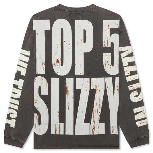 Top 5 Slizzy L/S Tee - Grey Wash
