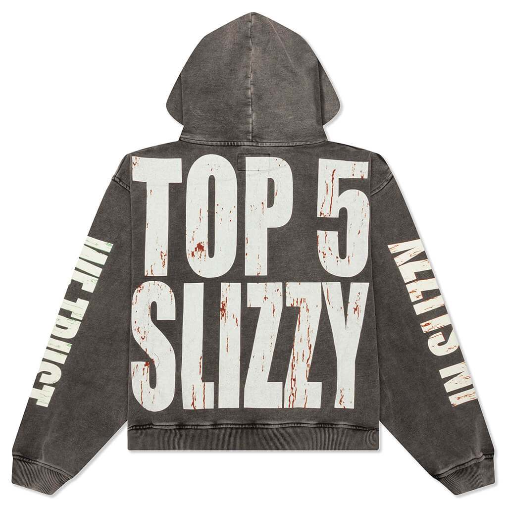 Top 5 Slizzy VVS Hoodie - Grey Wash