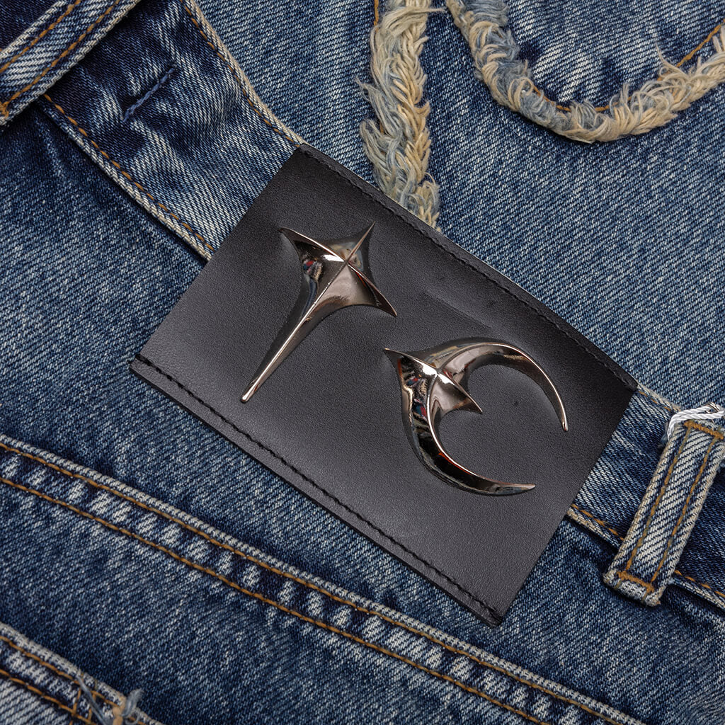 Tribal Denim Pants - Blue