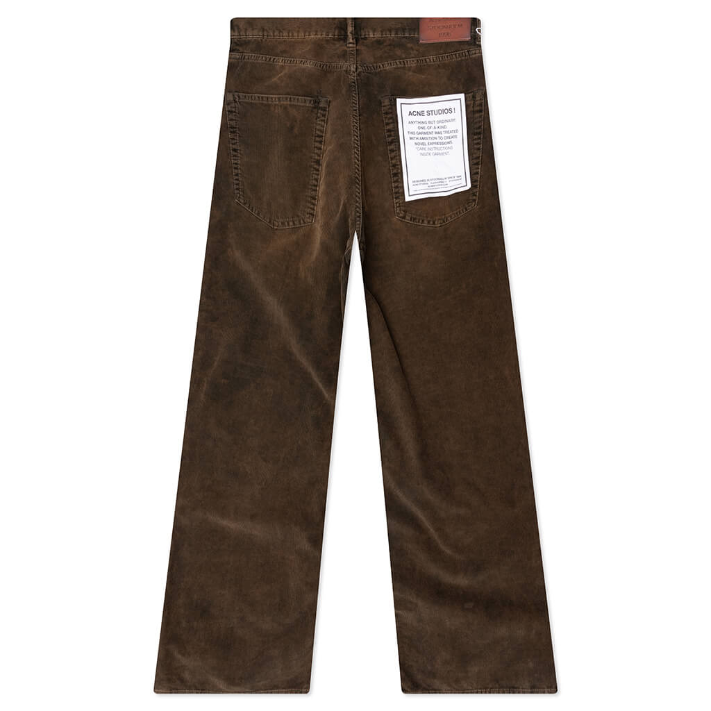 Stonewash Corduroy Trousers - Olive Green