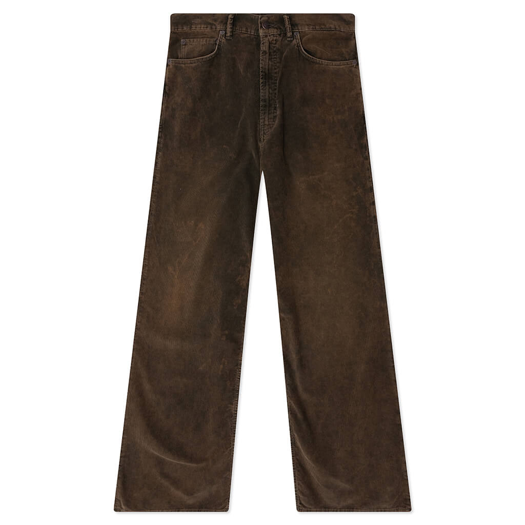 Stonewash Corduroy Trousers - Olive Green