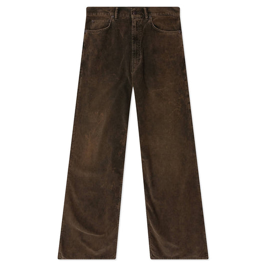 Stonewash Corduroy Trousers - Olive Green