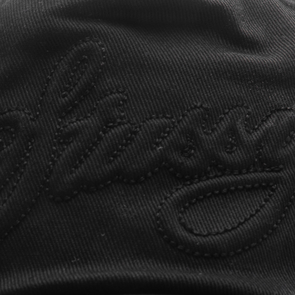 Waxed Cursive Stitched Trucker Snapback - Black