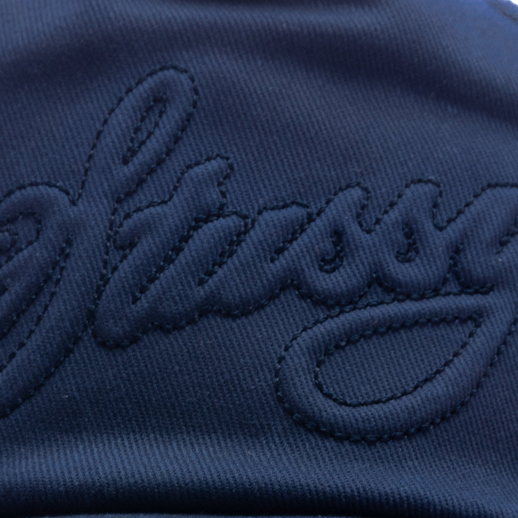 Waxed Cursive Stitched Trucker Snapback - Navy