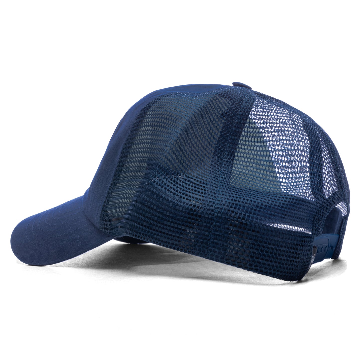 Waxed Cursive Stitched Trucker Snapback - Navy