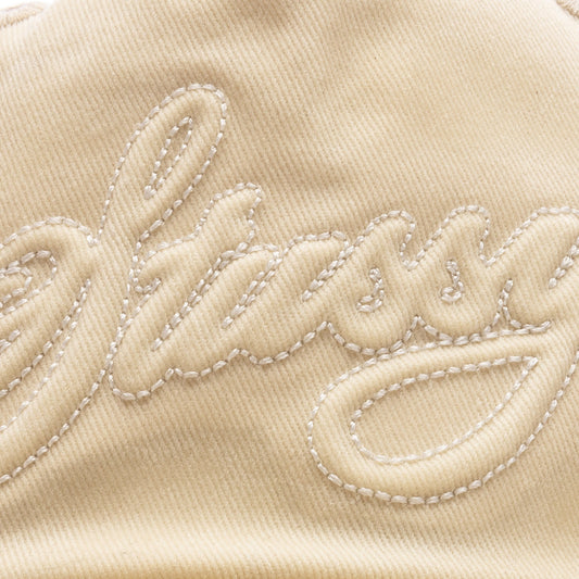 Waxed Cursive Stitch Snapback Trucker - Sand