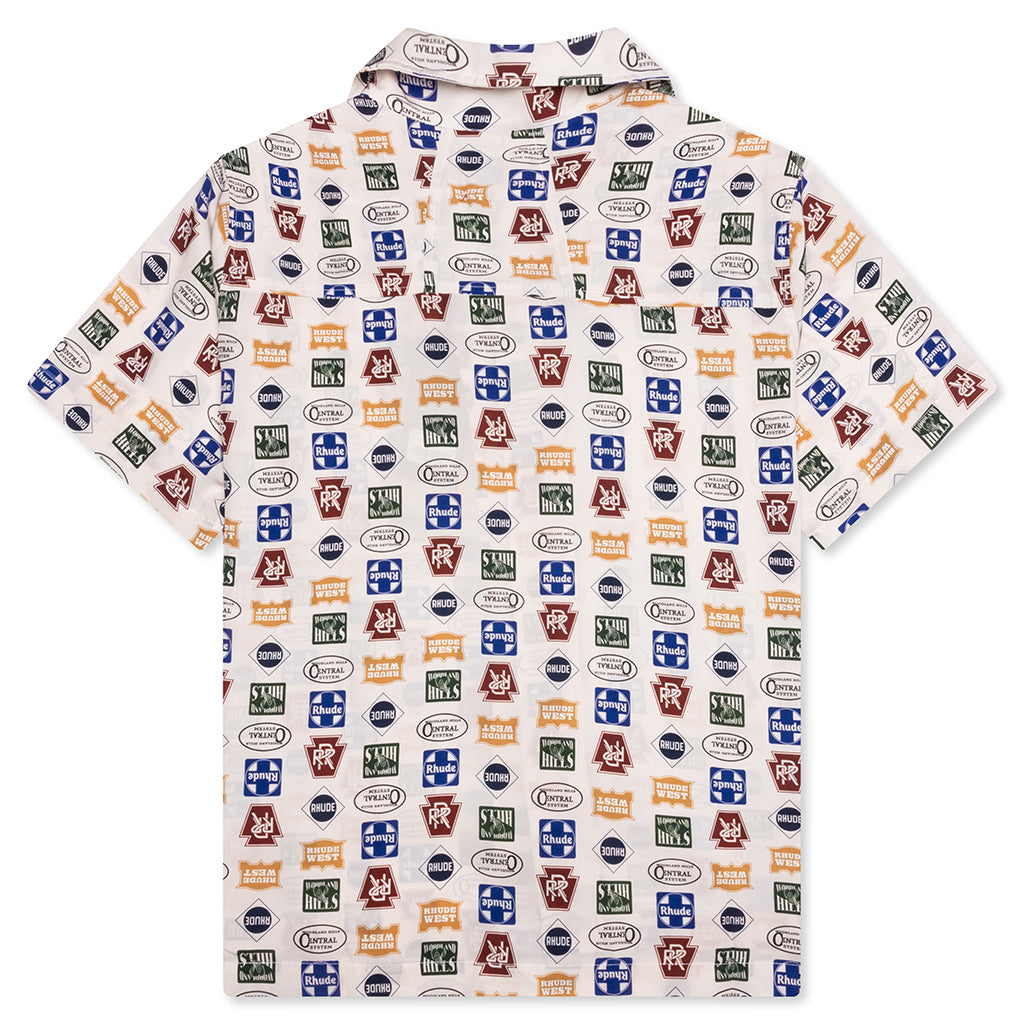 Trucker Print Silk Shirt - Multi