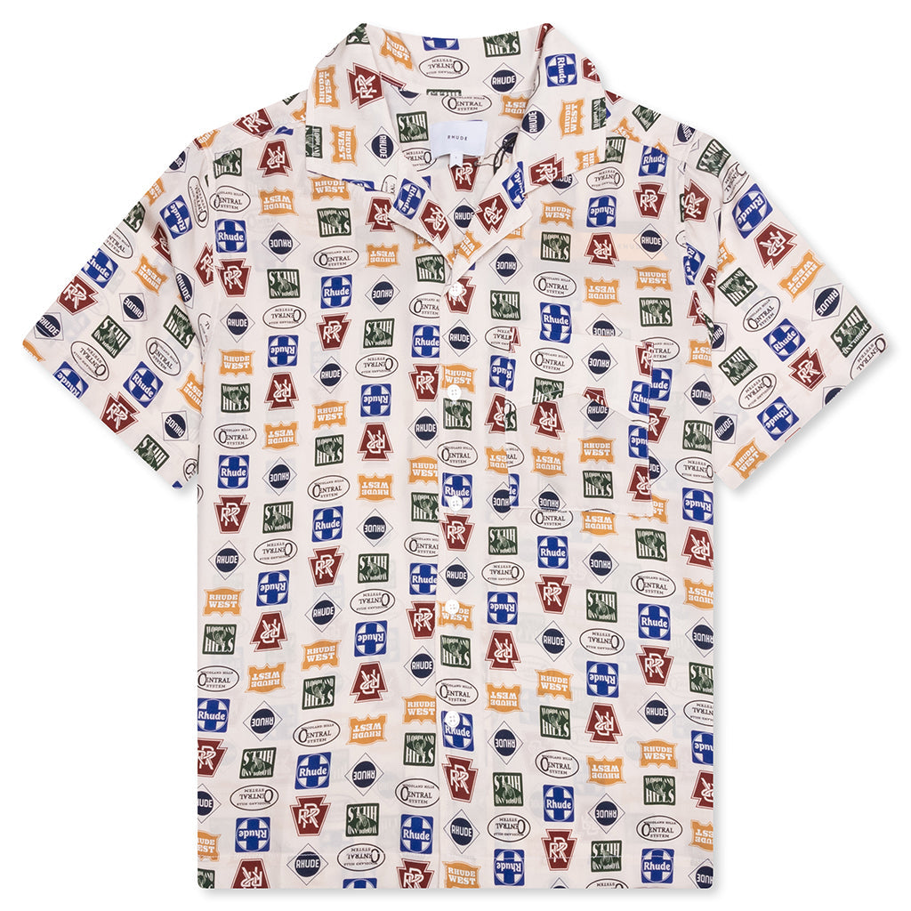 Trucker Print Silk Shirt - Multi