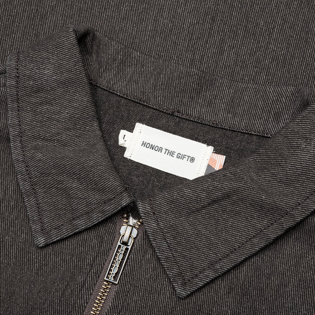 Twill Full Zip Shirt - Black