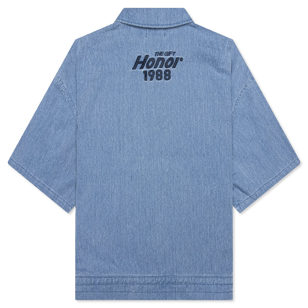 Twill Full Zip Shirt - Blue
