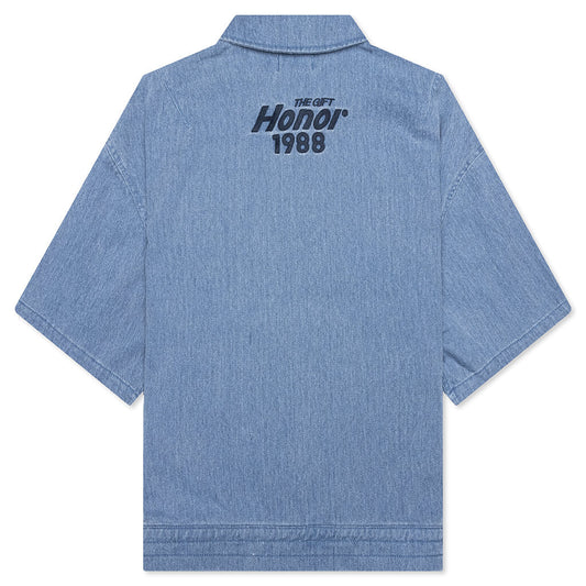 Twill Full Zip Shirt - Blue