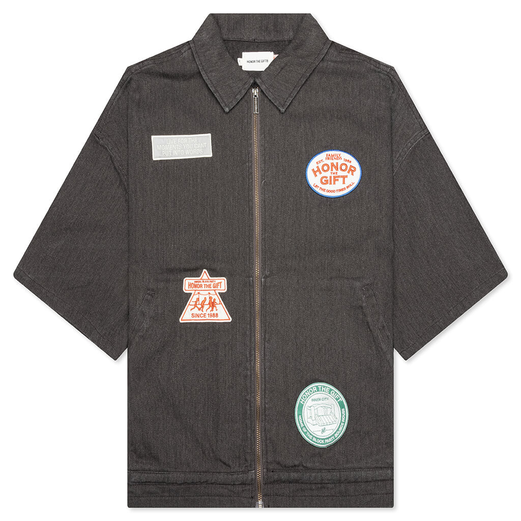 Twill Full Zip Shirt - Black