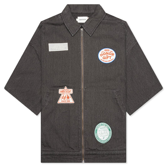 Twill Full Zip Shirt - Black