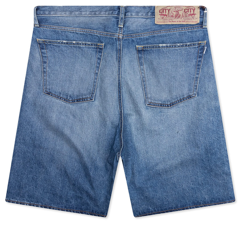 Twin STA Relaxed Fit Denim Shorts - Light Indigo