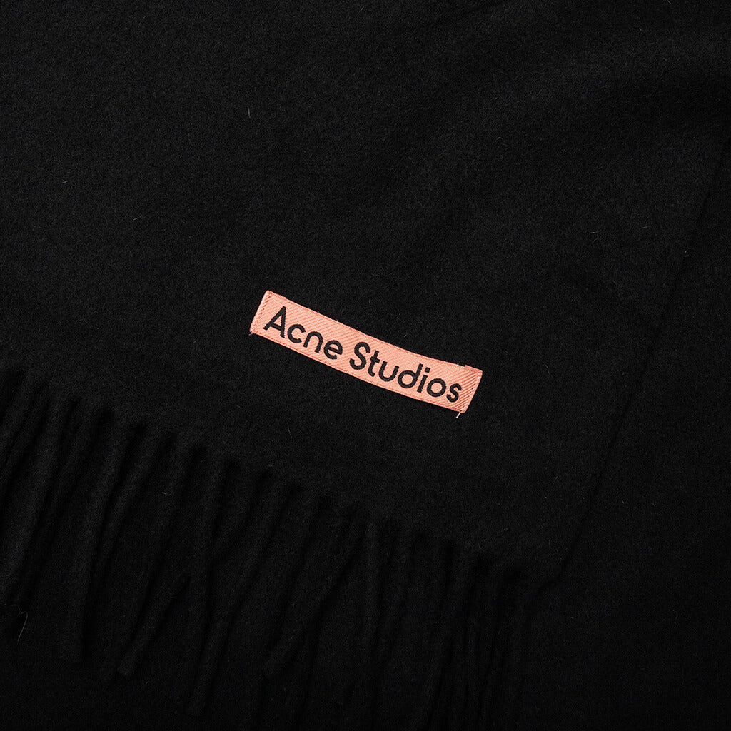 Fringe Wool Scarf - Black