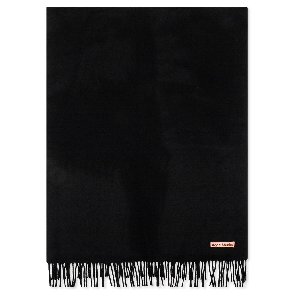 Fringe Wool Scarf - Black