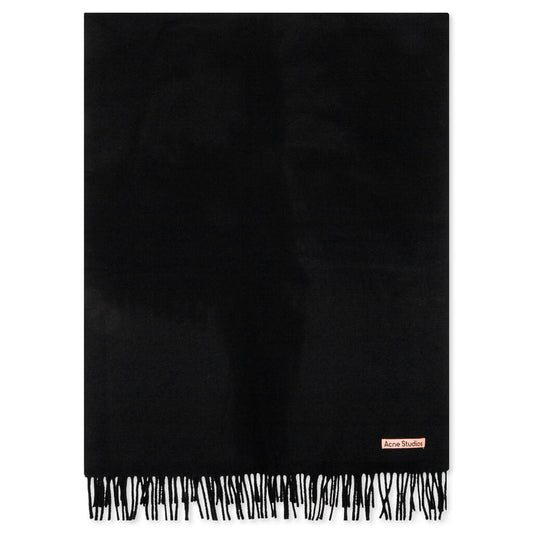 Fringe Wool Scarf - Black