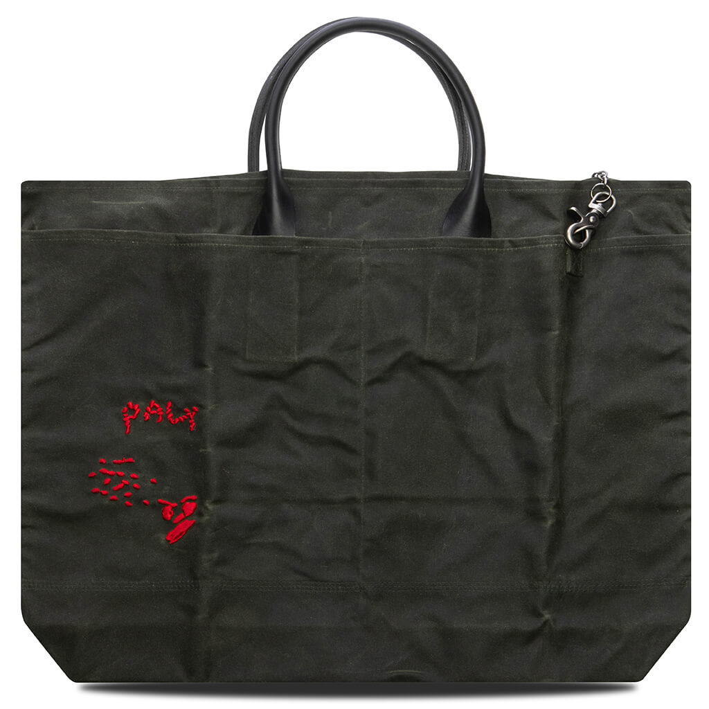 U Broke Me Waxed Canvas Tote Bag - Green