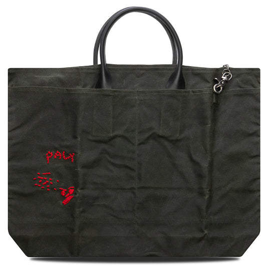 U Broke Me Waxed Canvas Tote Bag - Green