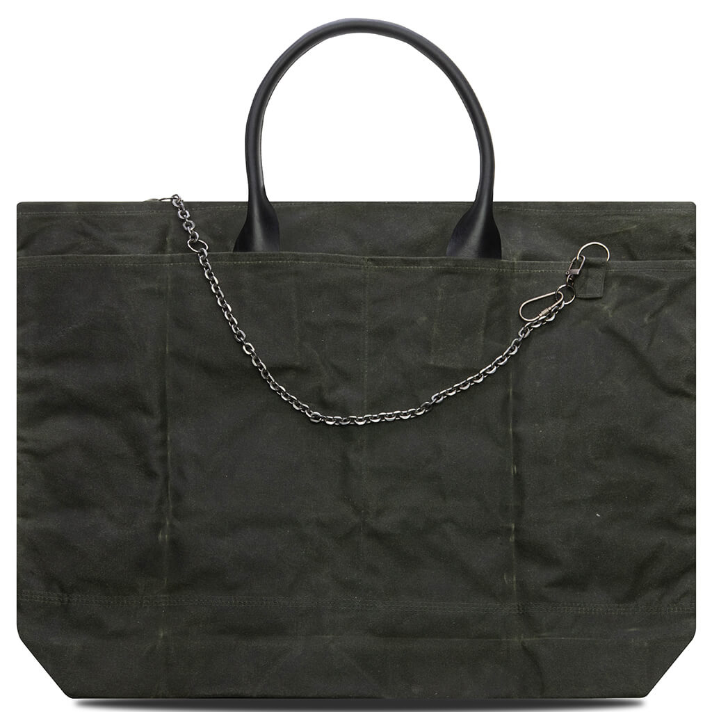 U Broke Me Waxed Canvas Tote Bag - Green