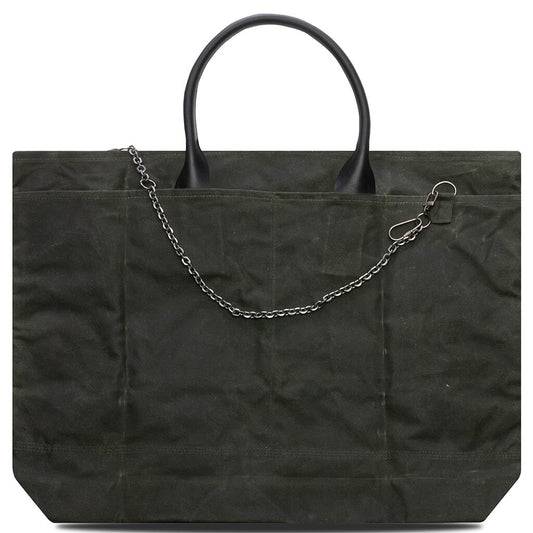 U Broke Me Waxed Canvas Tote Bag - Green
