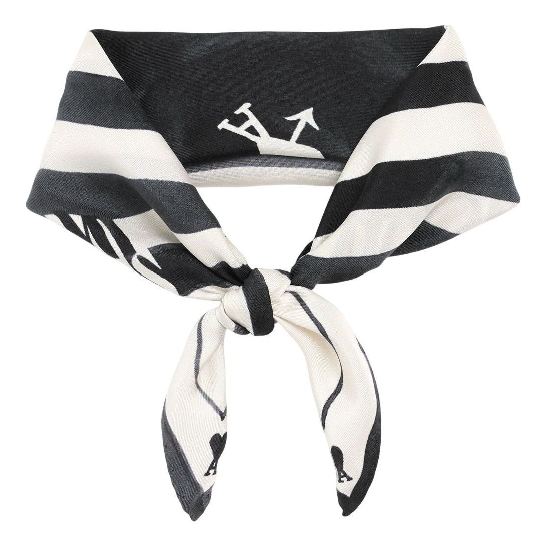 AMI SS26 Silk Place Des Victoires Scarf 'Black' USF689-AW0032-001