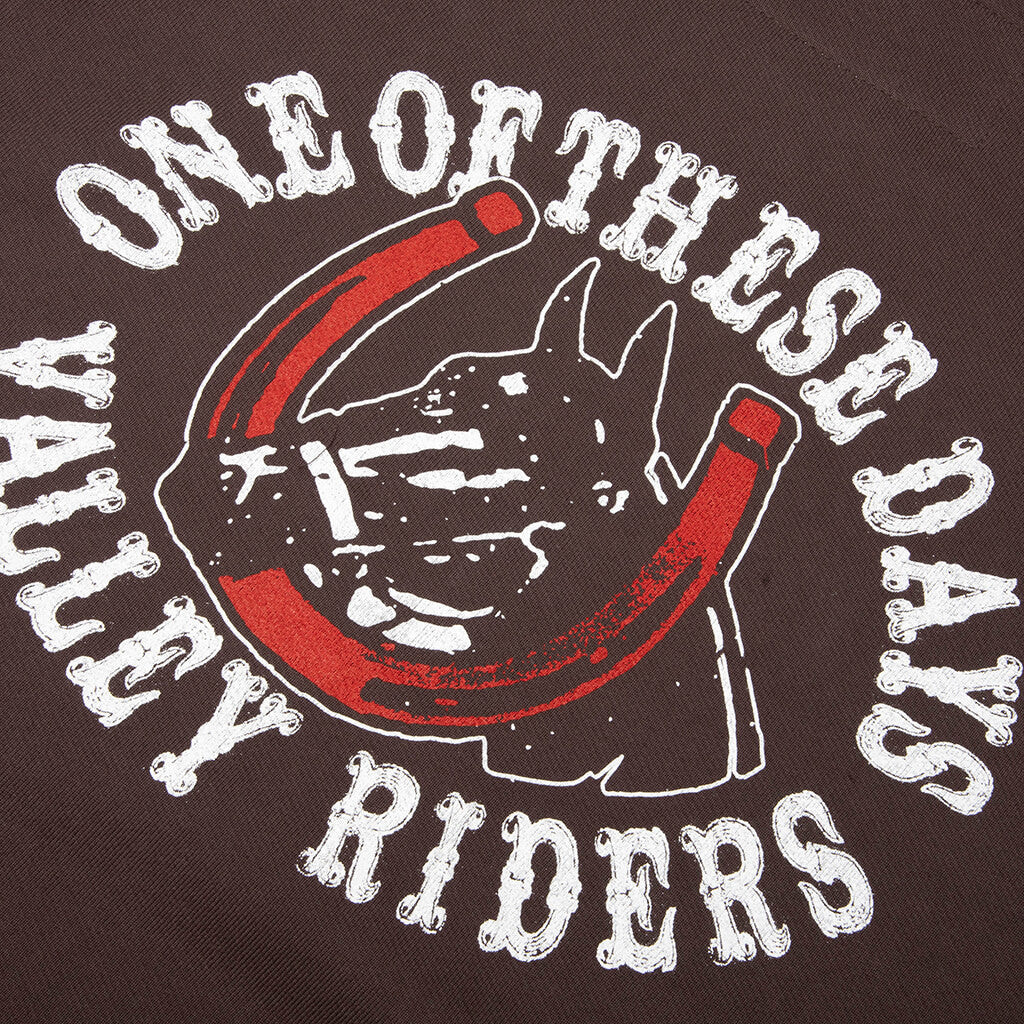 Valley Riders Zip Up Hoodie - Sun Faded Washed Brown