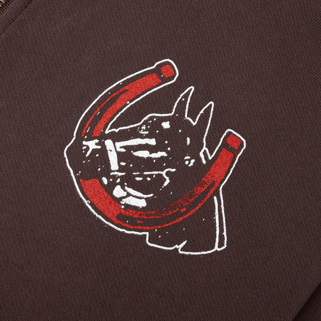 Valley Riders Zip Up Hoodie - Sun Faded Washed Brown