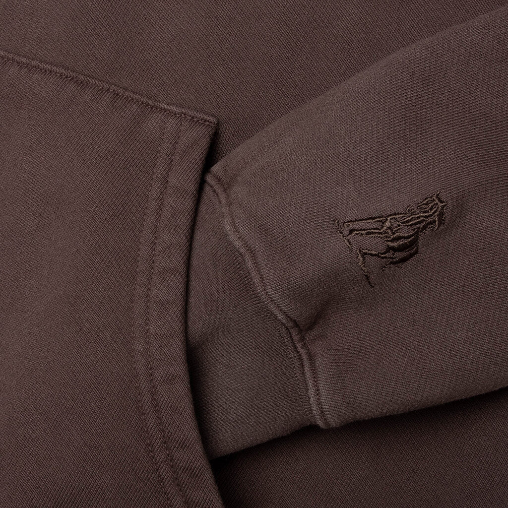 Valley Riders Zip Up Hoodie - Sun Faded Washed Brown