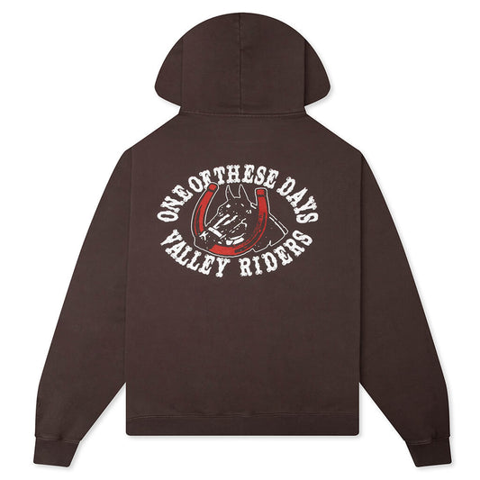 Valley Riders Zip Up Hoodie - Sun Faded Washed Brown