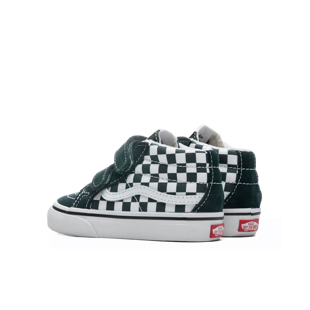 Toddler Sk8-Mid Reissue V "Checkerboard" - Scarab/True White